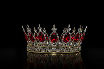 Diamond & Ruby Crown
A jewel encrusted crown, isolated on black. The crown features many marquise...