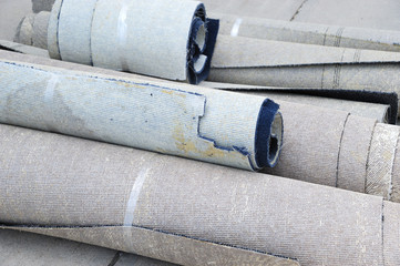 stacking carpet rolls