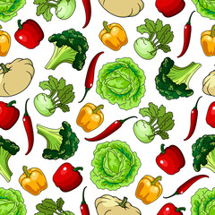 Vegetables seamless pattern background