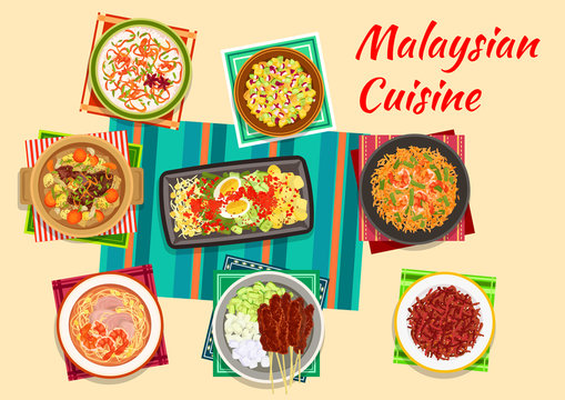 Malaysian cuisine traditional dinner icon