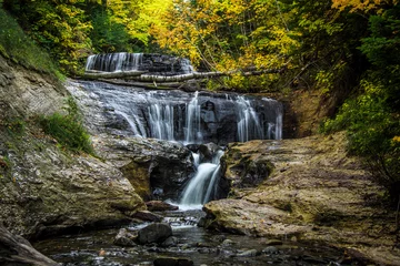 Printed kitchen splashbacks Nature Sable Falls.  Waterfall in the Pictured Rocks National Lakeshore in Munising, Michigan. Pictured Rocks is located in the Upper Peninsula and is one of two designated national lakeshore in Michigan.