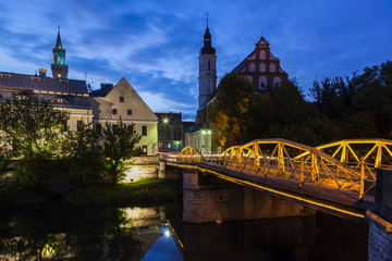 Old town of Opole across Oder River
