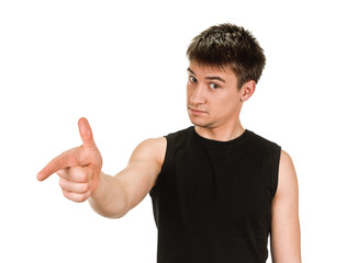 Fototapeta premium man pointing finger