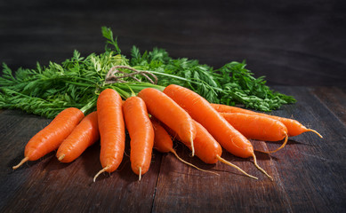 Bunch of fresh carrots