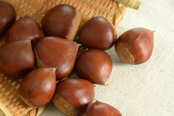 Chestnut basket filled