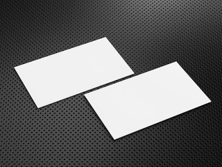 white blank name card front and back on black background