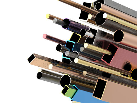 colorful pipes on white background