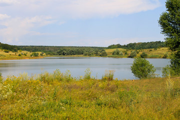 Beautiful lake on summer