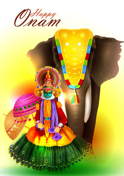 Happy Onam  holiday for South India festival background
