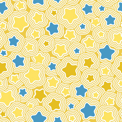 Seamless pattern. Colorful background of yellow stars.