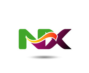 Abstract letter NX logo design template. Vector letter logo 
