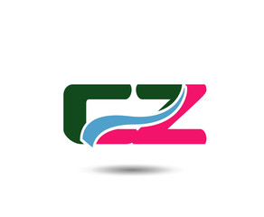 Alphabet Z and C letter logo. Vector illustration
