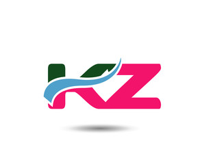 Alphabet Z and K letter logo. Vector illustration

