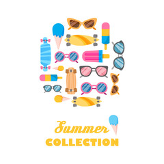 Summer collection of objects