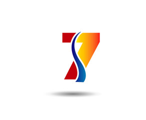 Vector sign logo number 7
