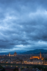 Fototapeta na wymiar The dawn in the Florence