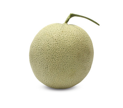 Rock Melon fruit on white background.