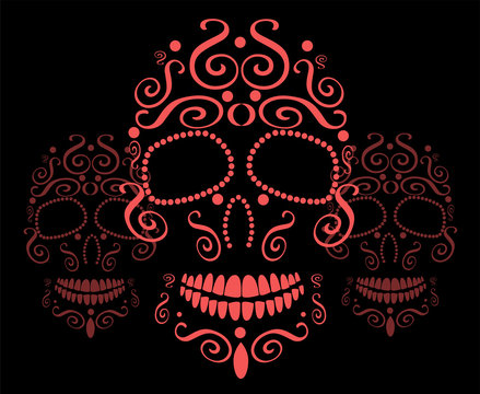 Skull vector ornament background for fashion design, patterns, tattoos