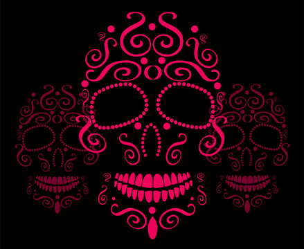 Skull vector ornament background for fashion design, patterns, tattoos