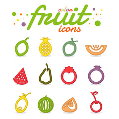 icon fruit vector colour on white background