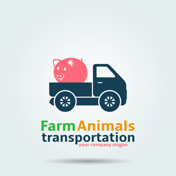 Farm animals transportation icon