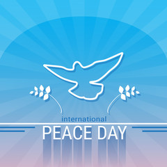World Peace Day Poster White Dove Bird Symbol