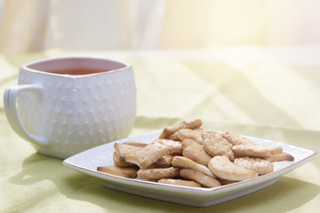 cup of tea on the table