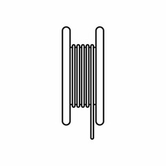 Electric cable icon in outline style isolated on white background vector illustration