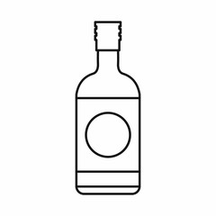 Japanese liquor sake bottle icon in outline style isolated on white background vector illustration