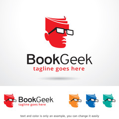 Book Geek Logo Template Design Vector