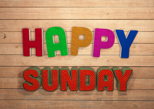 Happy Sunday, 3D, Typography