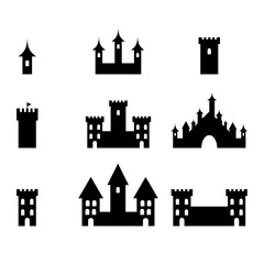 Vector castle icon set on white background, vector EPS 10 © kordeo