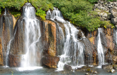 Fototapeta na wymiar Hraunfossar waterfalls in Iceland