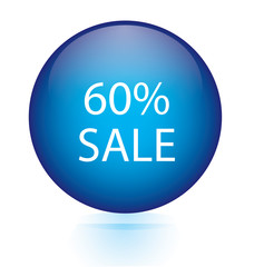 Sale sixty percent blue circular button 