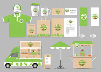 organic food  brading  identity mock up template with logo design  for restaurant and food shop
