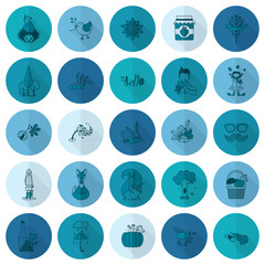 Set of Flat Autumn Icons