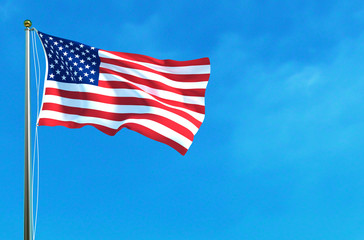 USA flag, American flag. 3D illustration