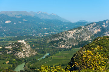 Adige Valley (Rivoli Veronese) and Peak of Monte Baldo, Veneto, Italy