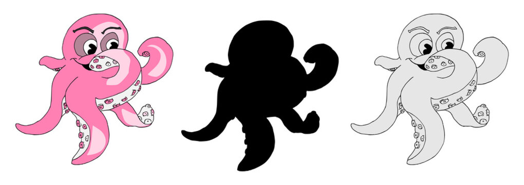 Octopus of inktvis cartoon