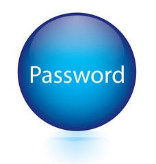 Password blue circular button
