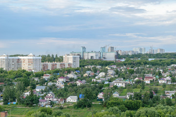 Obraz premium Panoramic cityscape with individual houses