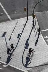 Aerial view of a street in Barcelona