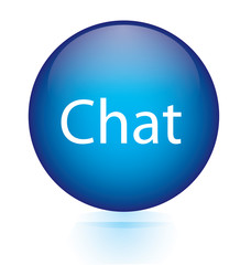 Chat blue circular button