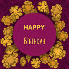 greeting vector card on decorated background flower . pattern, brochure, gift certificate, party invitation, congratulation