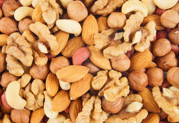 Background of mixed nuts