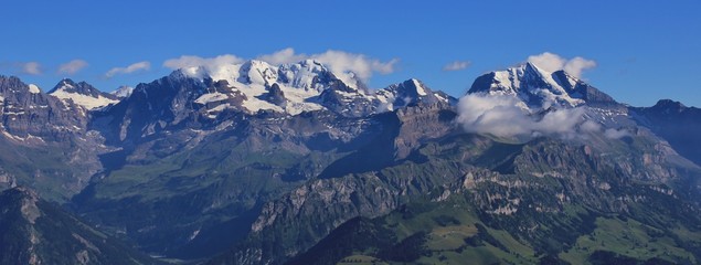 Bluemlisalp and Wildstrubel in summer