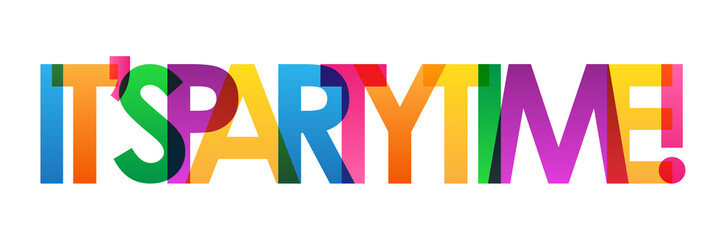 IT'S PARTY TIME! Colourful Vector Letters Icon