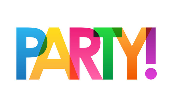 PARTY! Colourful Vector Letters Icon