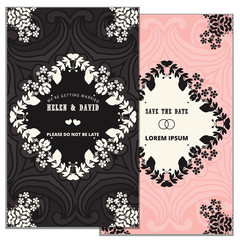 Set of Luxury artistic pages . brochure template. Vintage art identity; lace;  Decorative retro greeting card or invitation design