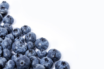 Blueberries on white background